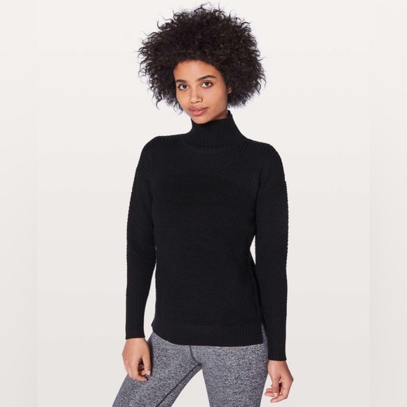 lululemon athletica Sweaters - Lululemon Warm & Restore Black Sweater Merino Wool